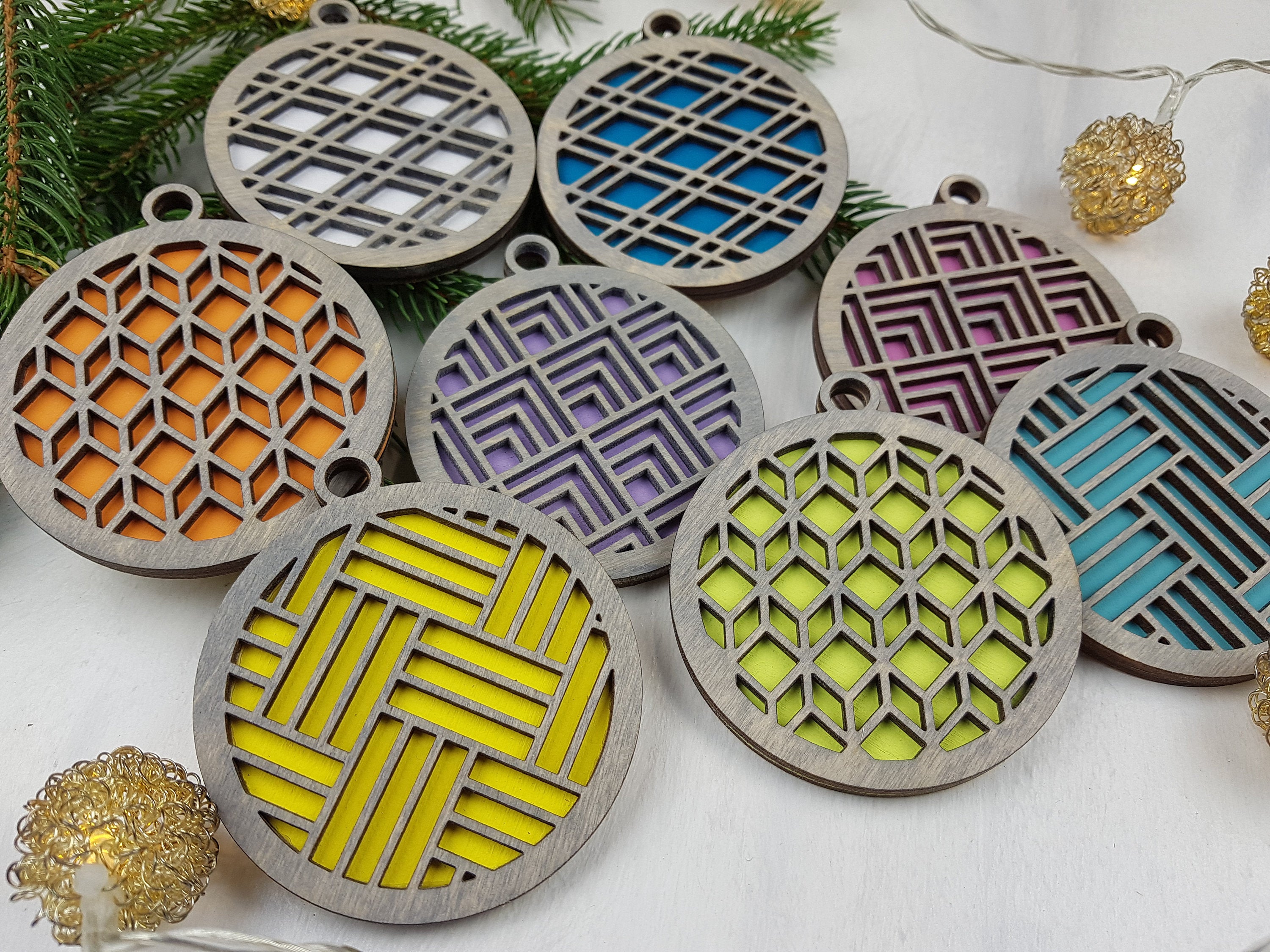 Unique Christmas Ornaments, Colorful Ornament, Candy Color Ornaments Grey