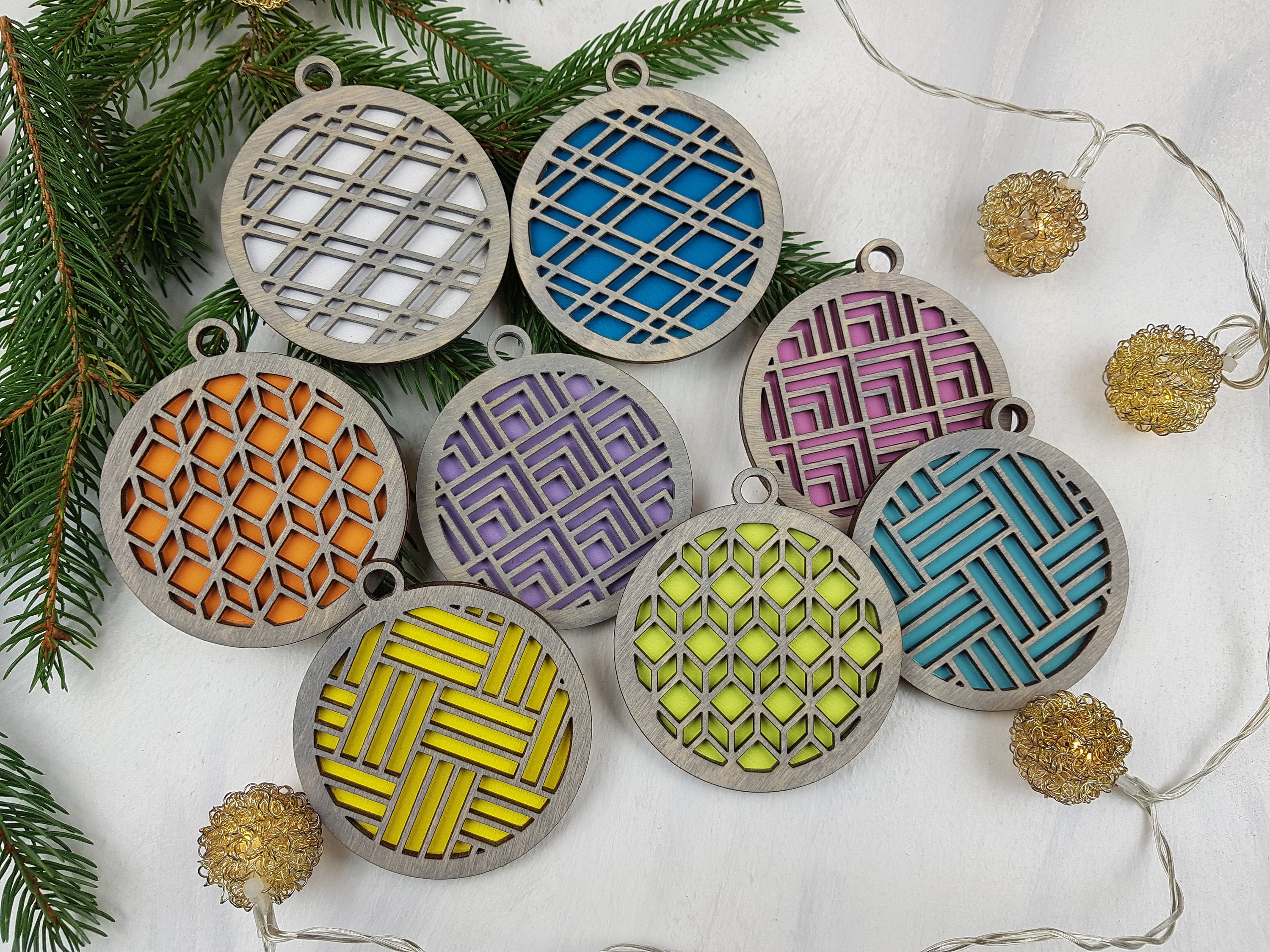 Unique Christmas Ornaments, Colorful Ornament, Candy Color Ornaments Grey